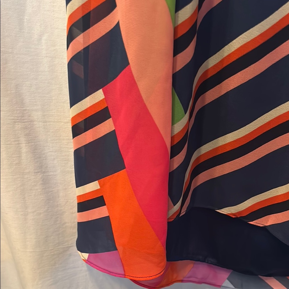 $278 Trina Turk Womens Blue Striped Halter Self-Tie Sleeveless Mini Dress Size L - Picture 10 of 13